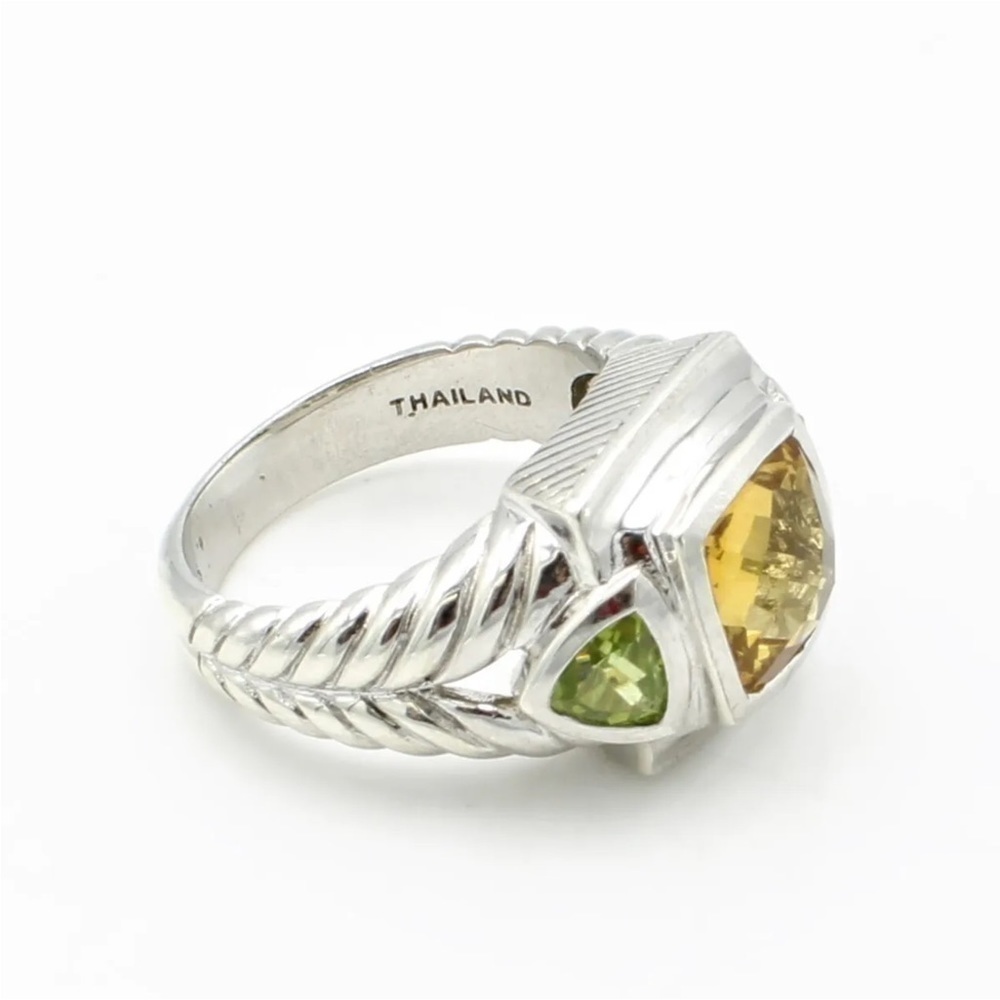 - Judith Ripka sterling silver peridot citrine ring - Picture 3 of 4